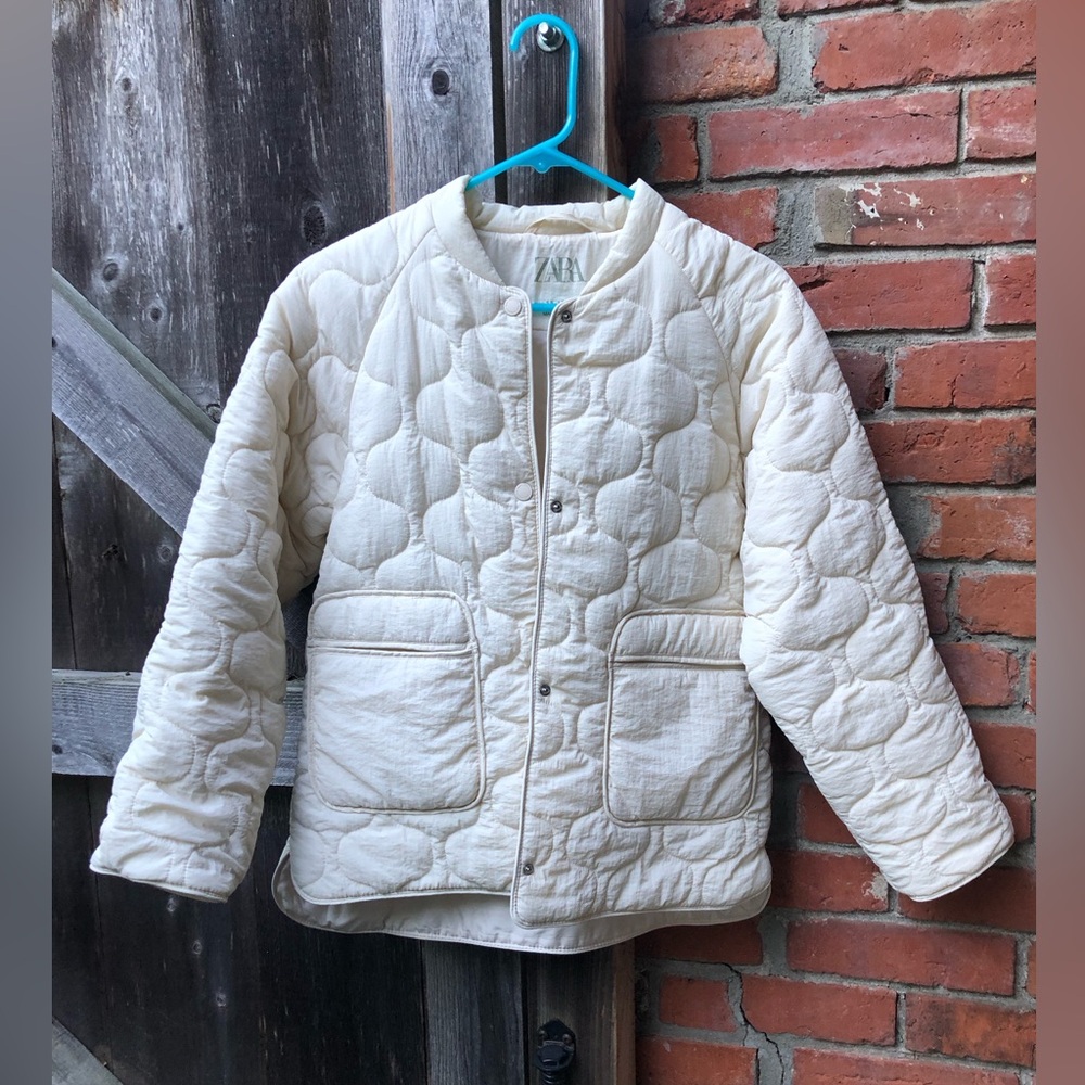 Zara Girls Beige Quilted Puffer Size 11-12